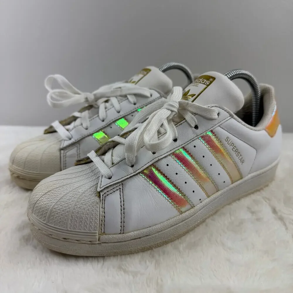 Adidas Superstar Low Youth White Iridescent Size 7